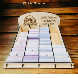 Personalised Lip Balm Display Shelf with Slope