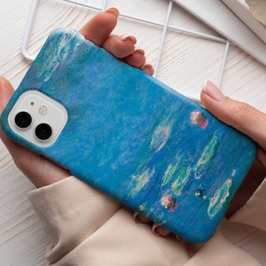 Monet Water Lilies Phone Case, Vintage Art iPhone and Samsung Case, High Quality Print, Clear, Slim and Tough Case C0004