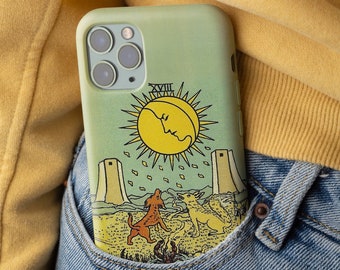 The Moon Tarot Card Slim Phone Case, Mystical Witchy Slim iPhone and Samsung Cover, Astrology Cover, Slim Fit Tarot Case, Unique Case L0051