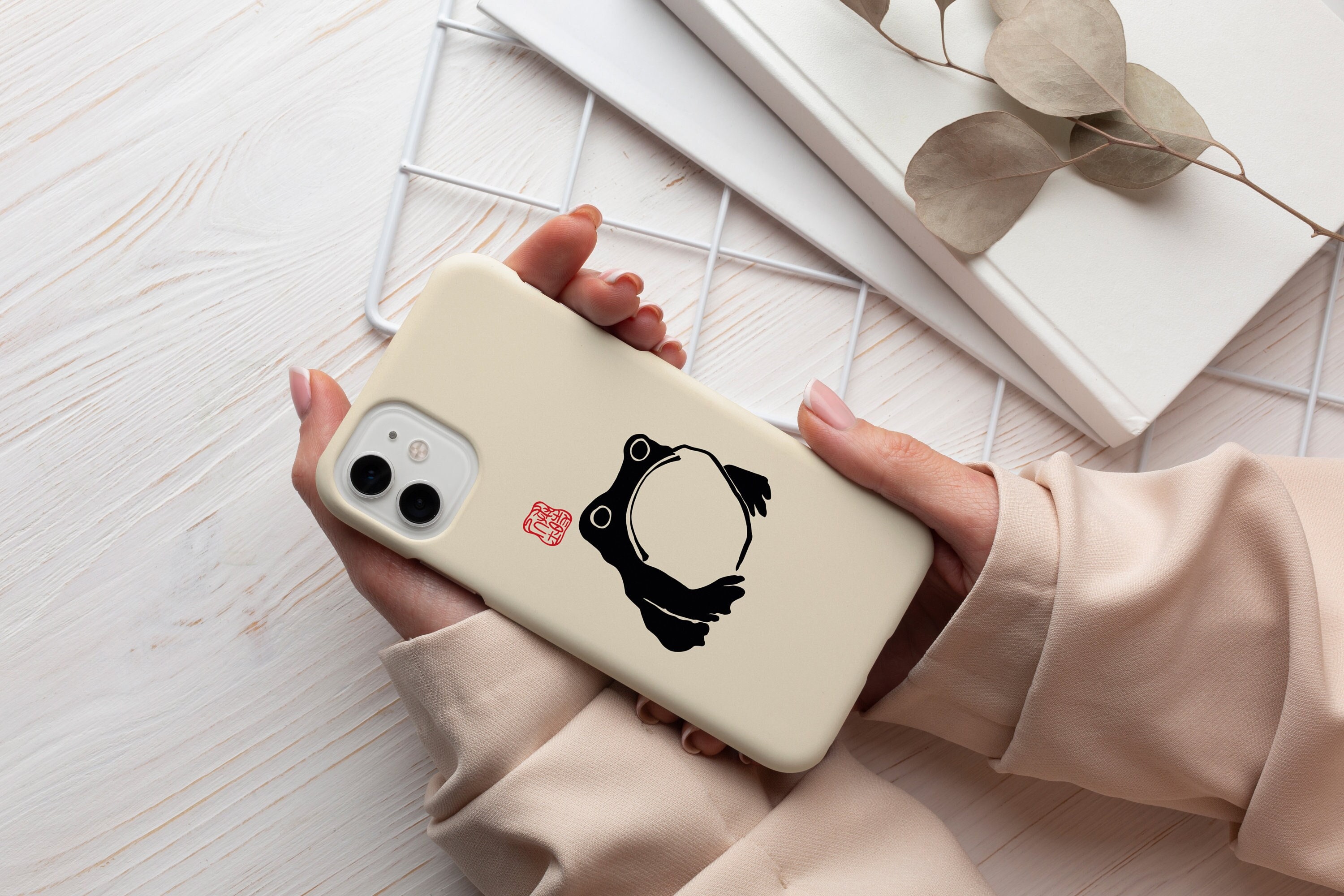 Unimpressed Frog Meika Gafu by Matsumoto Hoji 1814 Phone Case, Aesthetic Vintage Phone Case, Japanese iPhone Samsung Case L0012