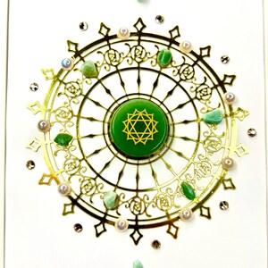 8"x10" cornice bianca mandala cristallo opere d'arte-arredamento per la casa, zen, meditazione, illuminazione, radice, cuore, chakra della corona, guarigione, spirituale