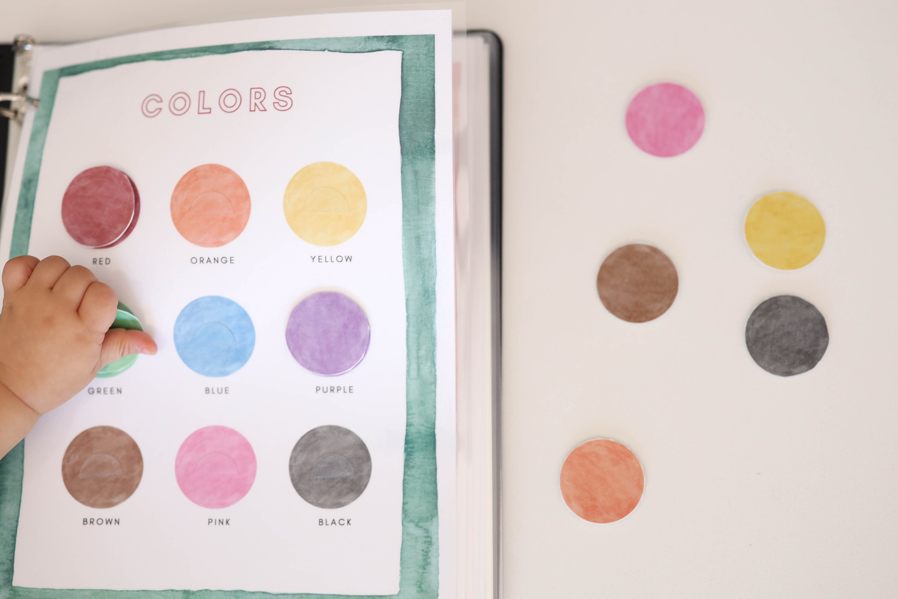 Color Matching Toddler Montessori Activity - Learning Binder - Instant ...