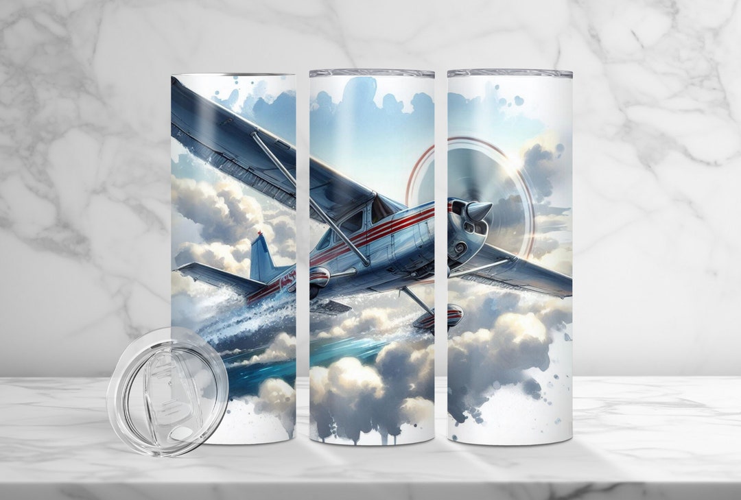Cessna Airplane Tumbler Wrap, Sublimation Tumbler Design , Aircraft