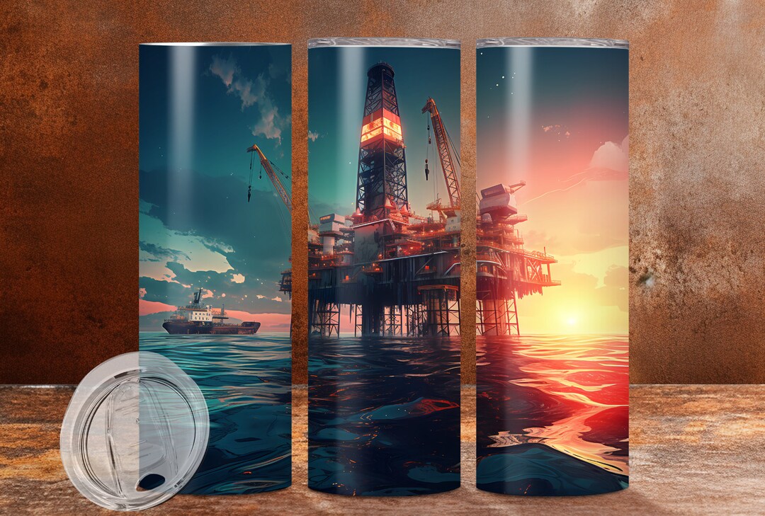 Oil Rig Wrapping Paper Oil Rig Sublimation Design, Sublimation 20 Oz Skinny Wrap, FIFO ...