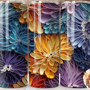 3D Tumbler Wrap, gelaagde multicolor, kleurrijk, 20oz rechte wrap, + gratis mok PNG Wrap inbegrepen, sublimatie