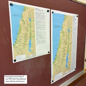 Mappa dell'Antico Testamento di Canaan, formato PDF di ingegneria, a colori e in bianco e nero