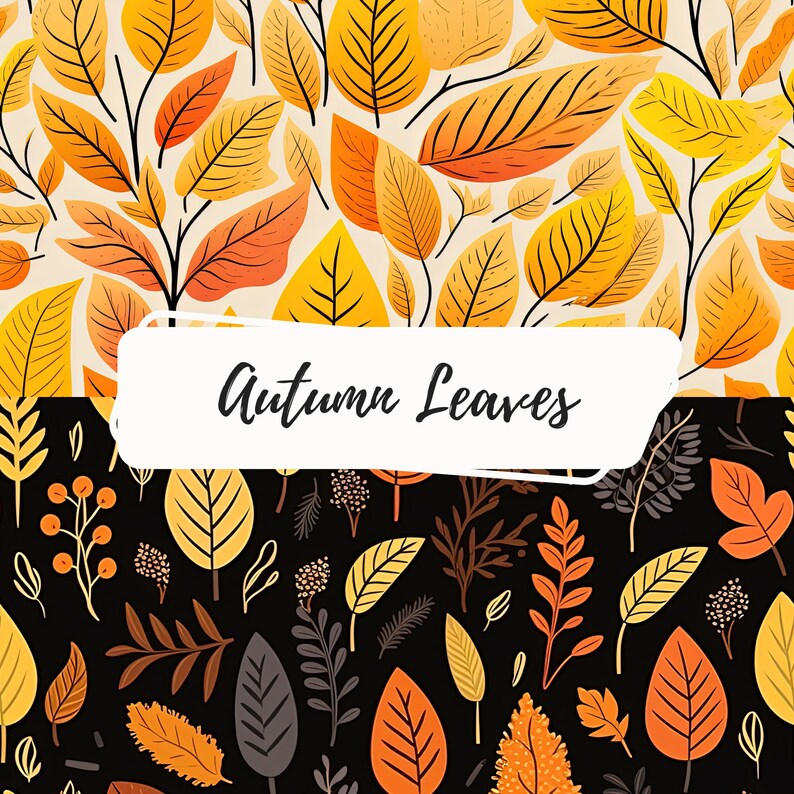 Seamless Autumn Leaves Digital Paper Pack, Fall Seamless Pattern ...