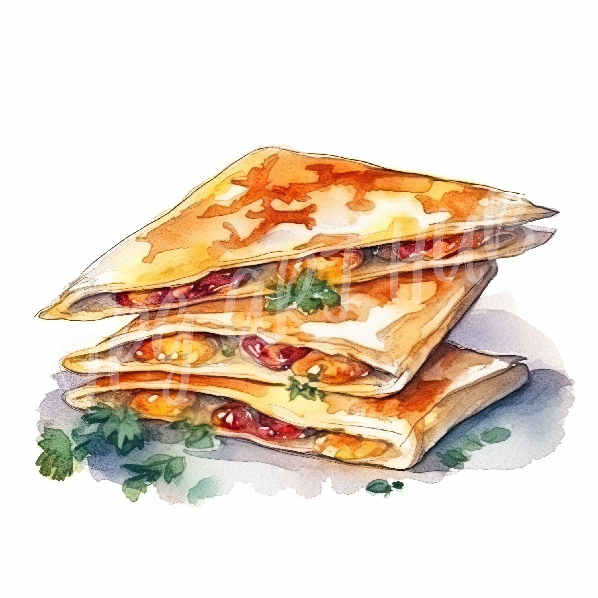 Watercolor Mexican Food Clipart Mexican Clipart Tacos - Etsy