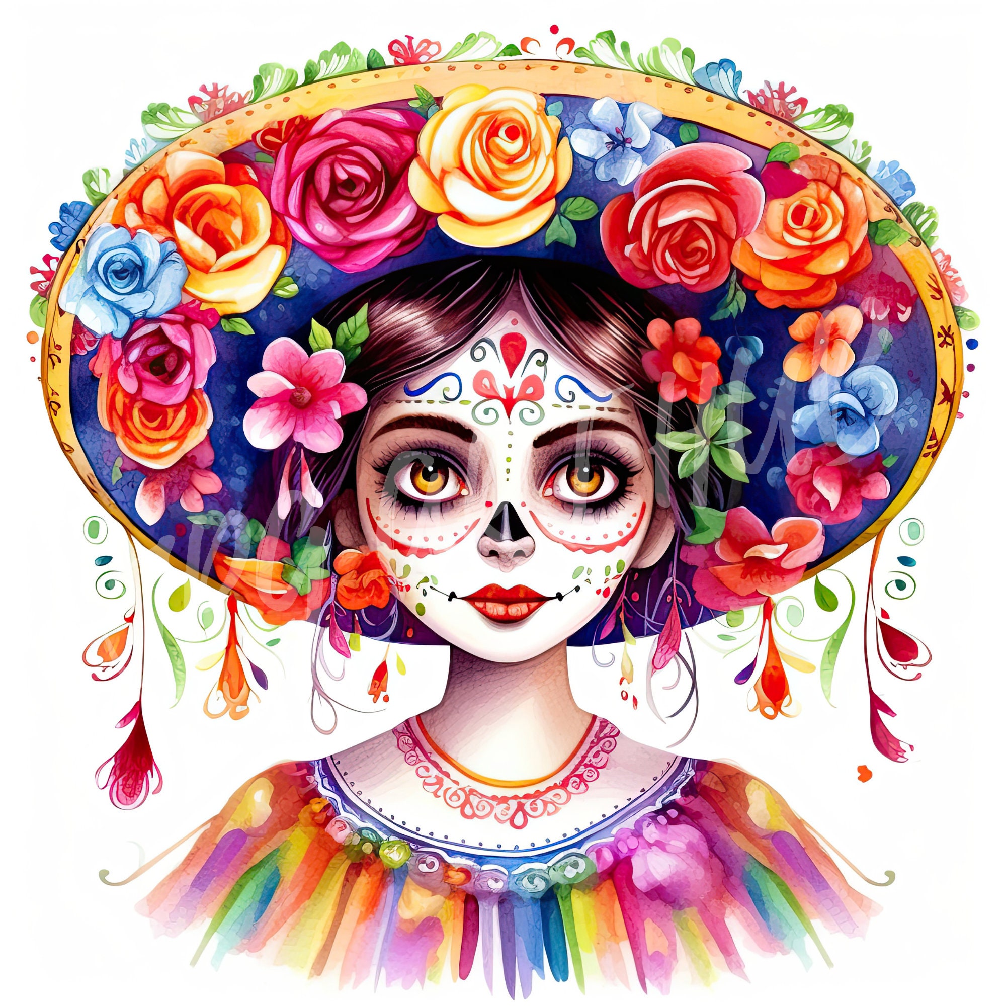 Day of the Death Clipart Bundle, High Quality JPG, Digital Download