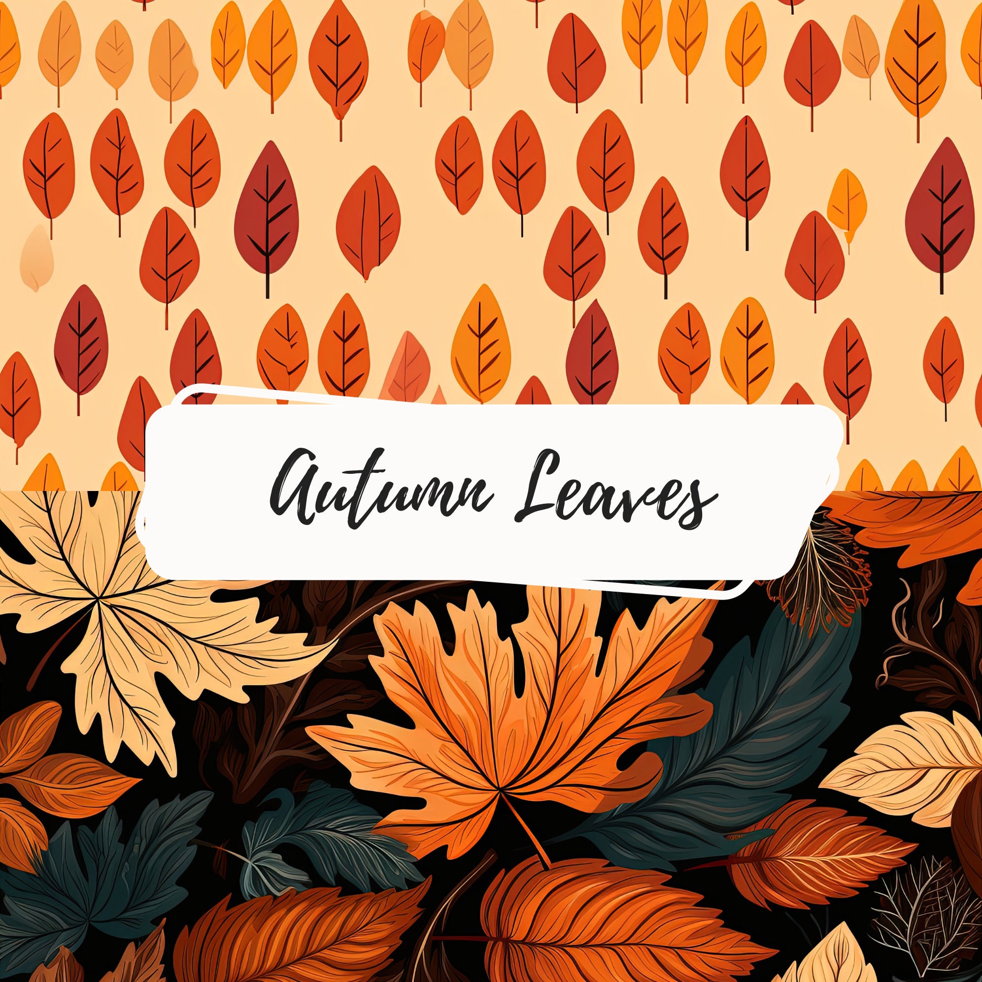 Seamless Autumn Leaves Digital Paper Pack, Fall Seamless Pattern ...