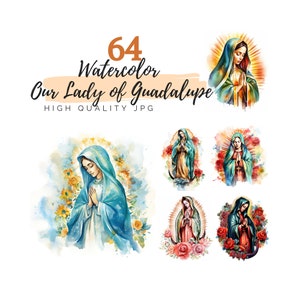 Aquarela Out Lady of Guadalupe Clipart, Nuestra Señora de Guadalupe, Aquarela Clipart, Gráficos Católicos, Scrapbooking, Paper Craft