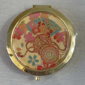 Golden Cherry Blossoms Washi Paper Gold Compact Mirror