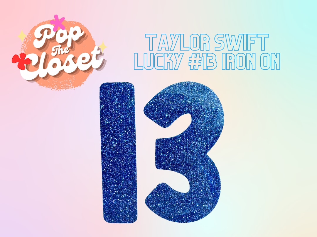 Taylor swift number 13 vinyl iron on patch etsy