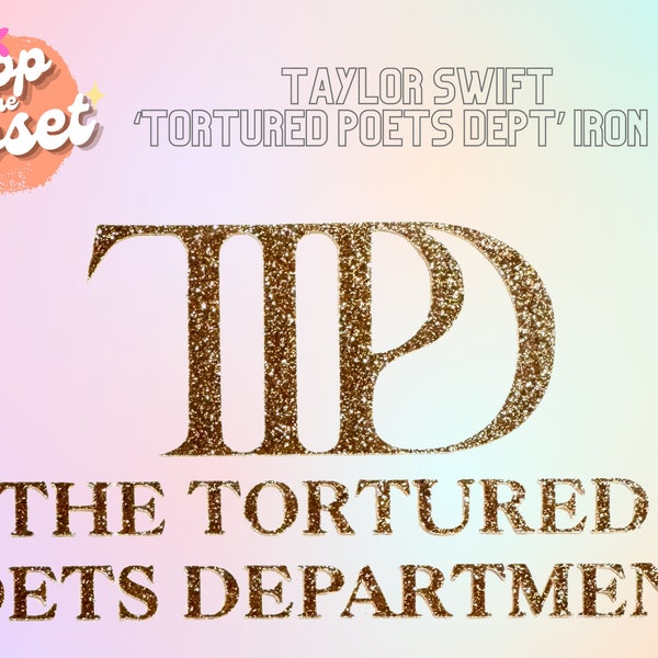 Taylor Swift 'Tortured Poets Department' Glitter Vinyl Iron On