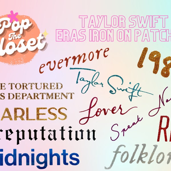 Taylor Swift Eras Tour, patchs thermocollants, albums INDIVIDUELS