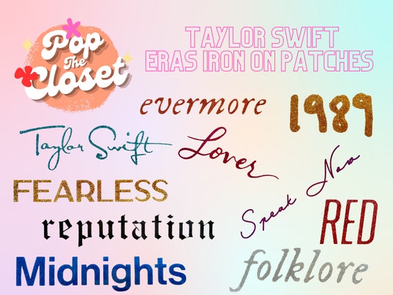 Taylor Swift Eras Tour Iron on Patches, INDIVIDUAL Albums 