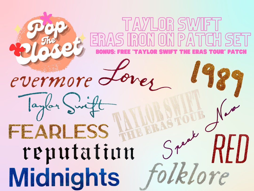 5 Pcs Pack Swiftie Embroidered Iron on Patches, Lover, I'm The Problem, Blue Sparkle Tattoo-Look 13