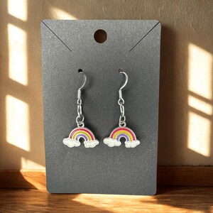 Rainbow Cloud Dangle Earrings – Cute Colorful Charm Earrings