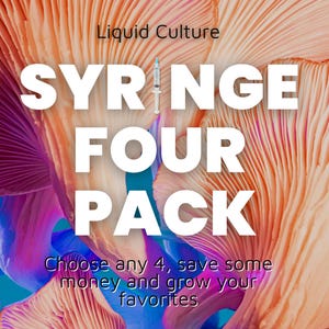 Gourmet Mushroom Liquid Culture - 10ml Syringe 4 Pack - Choose your favs & Save