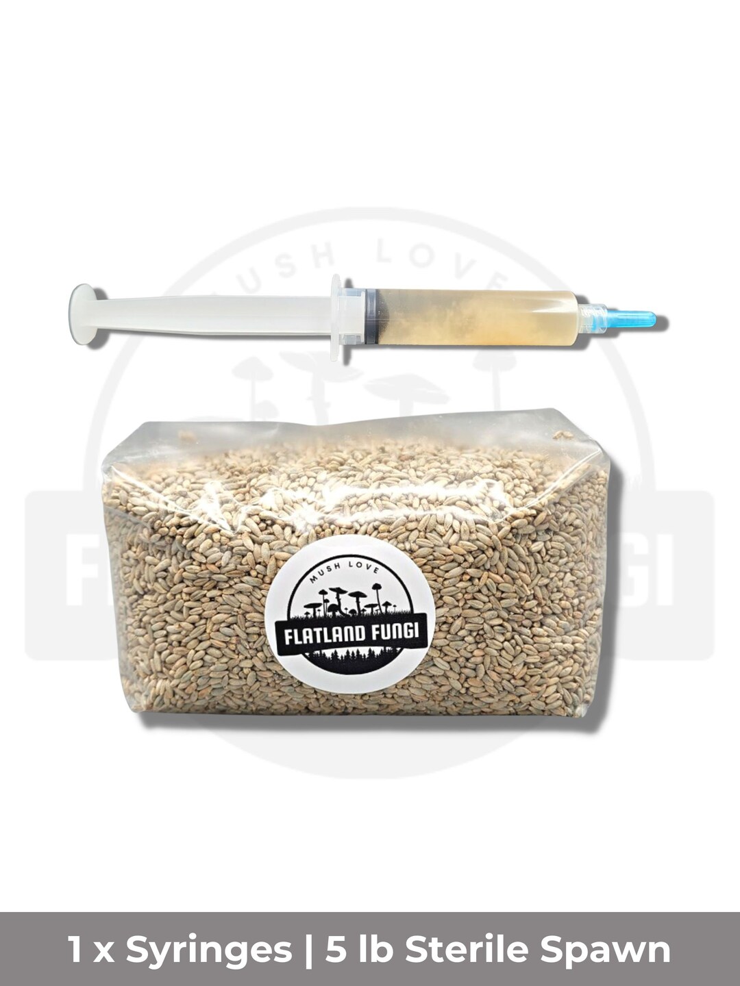 5 LB Spawn & Liquid Culture Bundle Sterile Injection Port Choose Rye ...