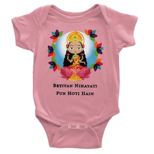 Fun Beti | Desi Gift Baby Short Sleeve Bodysuit| FREE Delivery WorldwideBaby Shower Gift, South Asian, Indian, Pakistani, Bollywood