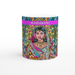 Maharani Ka Pyala | Indische Desi Mutter Tagesgeschenk Weiß 11oz Keramikbecher