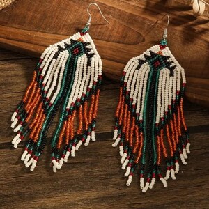 Mixed Coloured Bohemian Earrings, Beaded earrings, Jewelry gift, Earrings Dangle