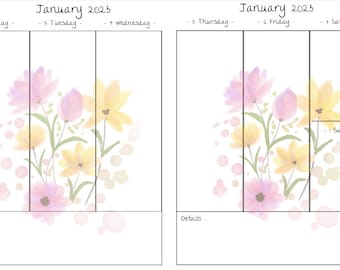 Bloemenkalender voor de hele maand INSTANT DOWNLOAD
