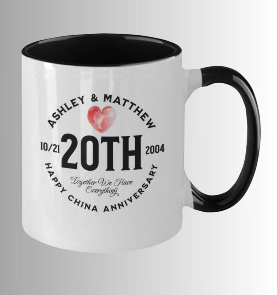 20th Anniversary Mug, 20 Year Wedding Anniversary Gift For Her Him