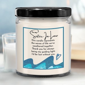 Sister In Law Gift: Vanilla Soy Candle, 40-55 Hour Burn