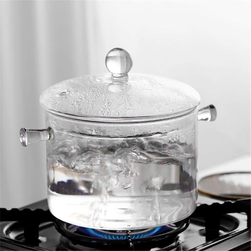  Glass pot Glass Cookware Set transparent double-ear