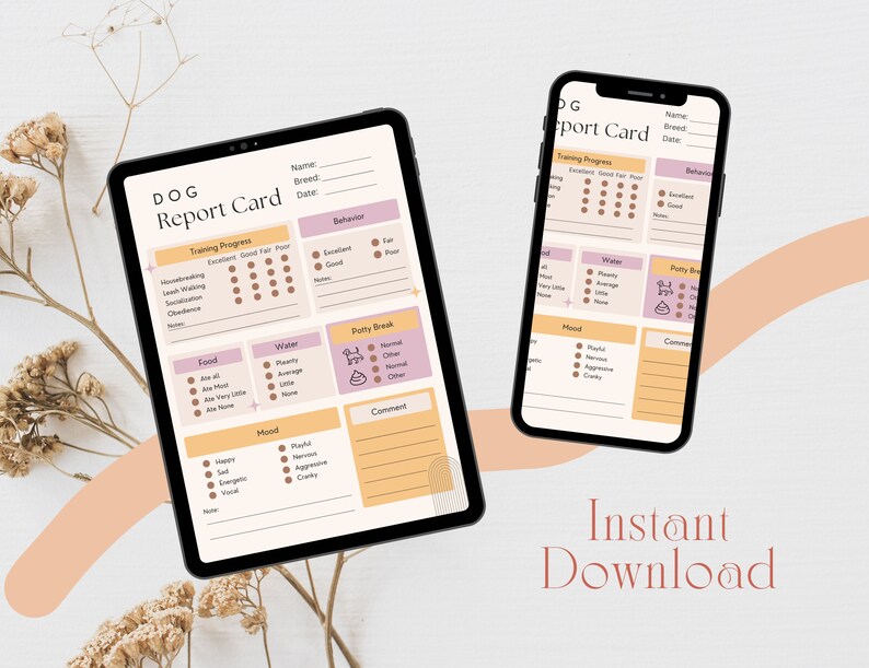 Dog Report Card, Pet Report Card, Pet Sitter, Dog Walking Report Forms, Pet Boarding Business ...