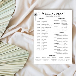 Editable Wedding Day Timeline Template Wedding Schedule Itinerary Bridal Party Timeline Wedding Agenda Wedding Weekend Timeline Reception