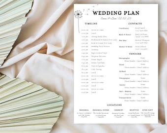 Editable Wedding Day Timeline Template: Customizable Canva Itinerary (Digital Download)