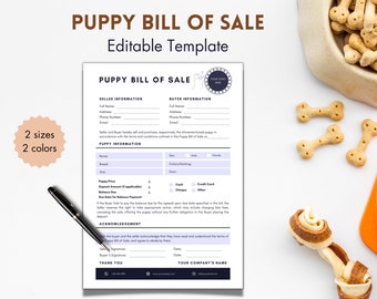 子犬売買契約書テンプレート｜編集可能なブリーダー契約書（Canva）