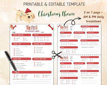 Dog Report Card, Pet Report Card Form, Dog Boarding Report Card, Dog Daycare Report Card, Pet Sitter Card, Dog Walker Report, Christmas 2023