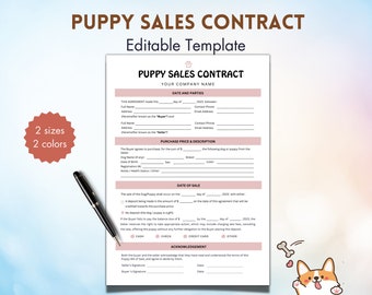 編集可能な子犬販売契約書：ブリーダー用フォーム（記入可能なPDF）