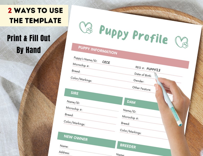 Fillable Breeder Puppy Pack, Dog Breeder Records, Dog Breeder Forms ...