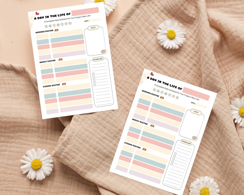 Editable Daily Puppy Schedule Daily Dog Routine Puppy Planner Puppy ...