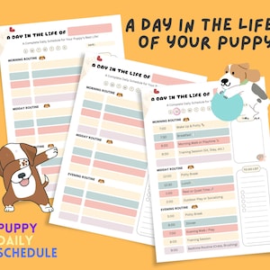 Editable Daily Puppy Schedule Daily Dog Routine Puppy Planner Puppy Sleep Tracker Puppy Log Chart Puppy Care Log Feeding Grooming Guide List
