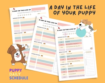 Bewerkbaar dagelijks schema puppy: planner hondenroutine (digitale download)