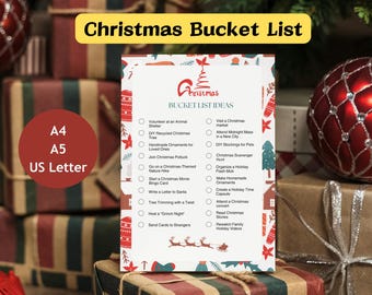 Editable Christmas Bucket List: Holiday Activity Planner (Digital Download)