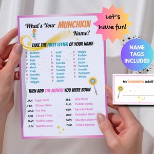 What's Your Munchkin Name Game Good Witch Bad Witch Girl Birthday Game Adult Games Fun Kids Games Wicked Funny Birthday Games Tween Birthday
