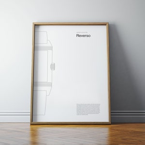 Iconic Watch Case Poster - Jaeger Lecoultre Reverso, Minimalist Watch Design, Watch Poster, Minimalist Horology Poster