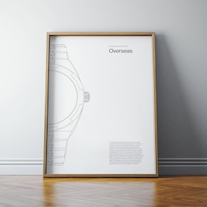 Iconic Watch Case Poster - Vacheron Constantin Overseas, Minimalist Watch Design, Watch Poster, Minimalist Horology Poster