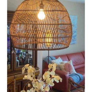 Farmhouse Handcrafted Ratan Pendant Light, Luxurious Rattan Pendant Light, Coastal Home, Sustainable, Eco-Friendly image 3