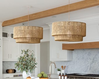 Kala Jute Pendant Light. High Quality Handmade Jute Lampshade. Luxurious Living. Eco Friendly Lighting for Sustainable Interior Home Decor