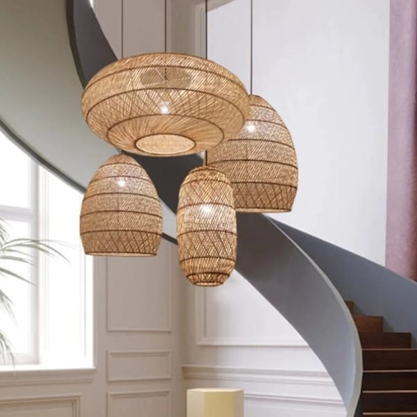 High Quality Australian, Rattan Light Fixture, Bamboo Lampshade,Rattan Pendant Light, Bamboo Pendant Light, Rattan Basket Lamp, Wicker.