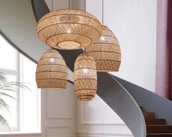 High Quality Australian, Rattan Light Fixture, Bamboo Lampshade,Rattan Pendant Light, Bamboo Pendant Light, Rattan Basket Lamp, Wicker.