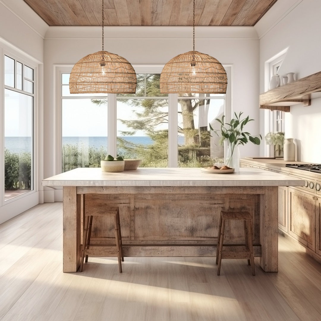 Felix Rattan Pendant Light. Suits Multiple Interior Design. Coastal ...